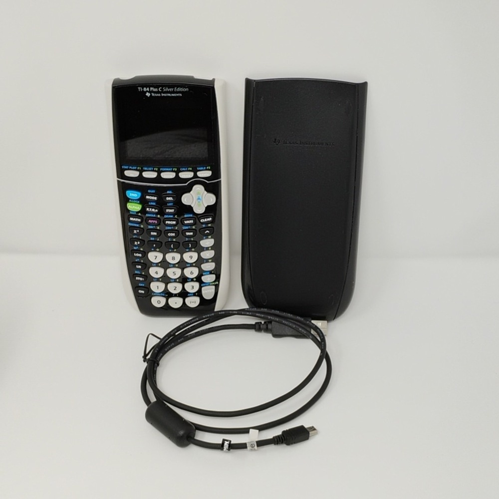 TI-84 Plus C Silver Edition Color Screen Graphing Calculator Texas Instruments